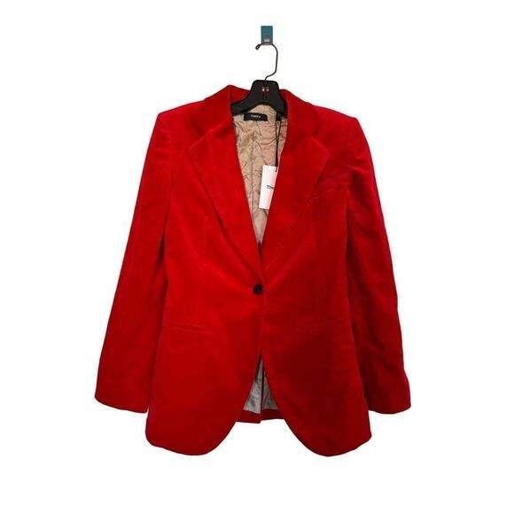 Theory Red Velvet one button Blazer XS - Picture 5 of 10